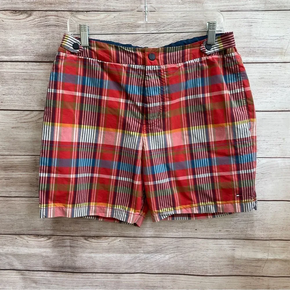 TOMMY HILFIGER PLAID‎ SWIM TRUNKS